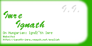 imre ignath business card